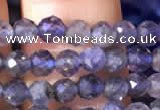 CTG755 15.5 inches 4mm faceted round tiny iolite gemstone beads