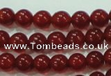 CTG76 15.5 inches 3mm round grade AA tiny red agate beads wholesale