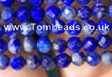 CTG783 15.5 inches 4mm faceted round tiny lapis lazuli beads wholesale