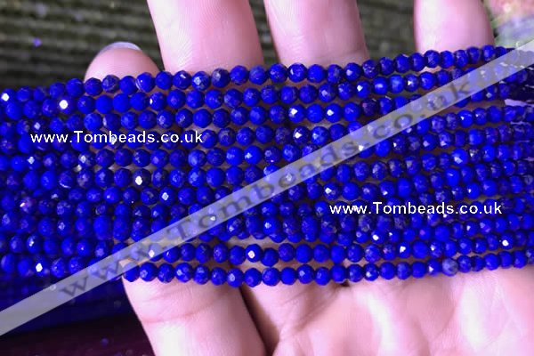 CTG786 15.5 inches 3mm faceted round tiny lapis lazuli gemstone beads