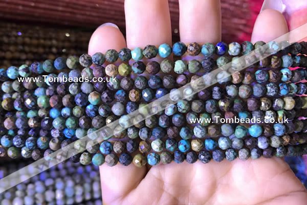 CTG795 15.5 inches 5mm faceted round tiny turquoise beads