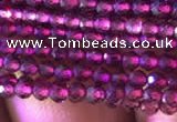 CTG804 15.5 inches 2mm faceted round tiny purple garnet beads
