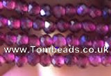 CTG805 15.5 inches 3mm faceted round tiny purple garnet beads