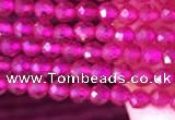 CTG808 15.5 inches 3mm faceted round tiny red corundum beads