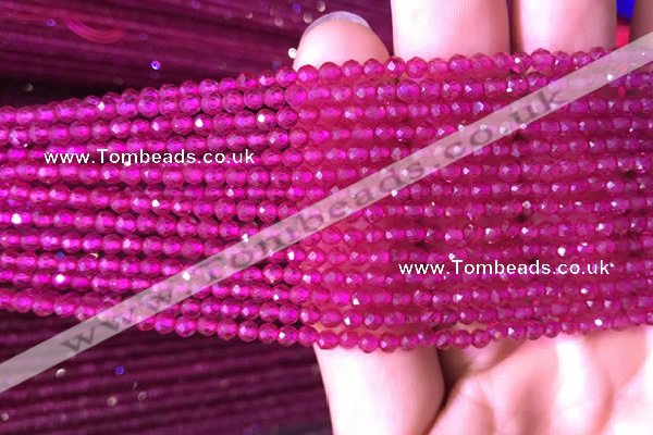 CTG808 15.5 inches 3mm faceted round tiny red corundum beads