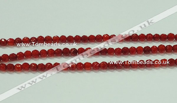 CTG82 15.5 inches 3mm faceted round tiny red agate beads wholesale