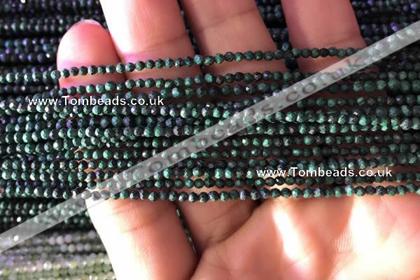 CTG829 15.5 inches 2mm faceted round tiny malachite beads