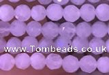 CTG832 15.5 inches 4mm faceted round tiny white moonstone beads