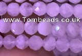 CTG833 15.5 inches 5mm faceted round tiny white moonstone beads