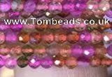 CTG840 15.5 inches 2mm faceted round tourmaline gemstone beads