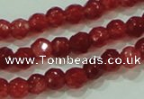 CTG85 15.5 inches 3mm faceted round tiny dyed white jade beads wholesale