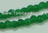 CTG87 15.5 inches 3mm faceted round tiny dyed white jade beads wholesale