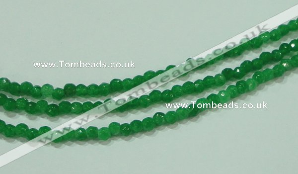 CTG87 15.5 inches 3mm faceted round tiny dyed white jade beads wholesale