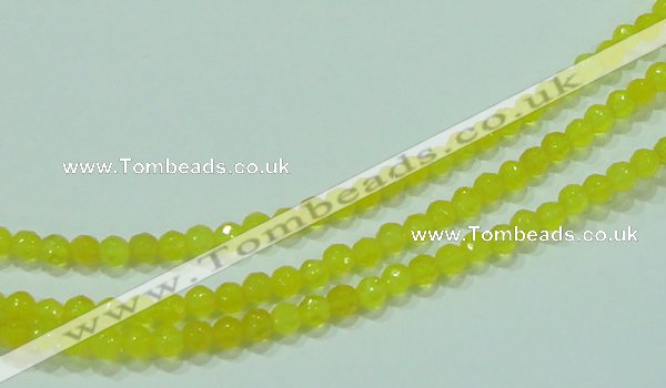 CTG88 15.5 inches 3mm faceted round tiny yellow agate beads wholesale