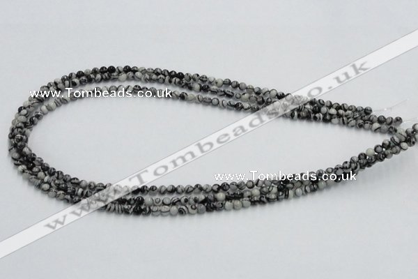 CTJ01 16 inches 4mm round black water jasper beads wholesale