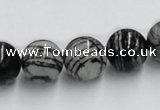 CTJ03 16 inches 14mm round black water jasper beads wholesale