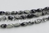 CTJ04 16 inches 4*7mm rice black water jasper beads wholesale