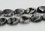 CTJ11 16 inches 10*14mm oval black water jasper beads wholesale