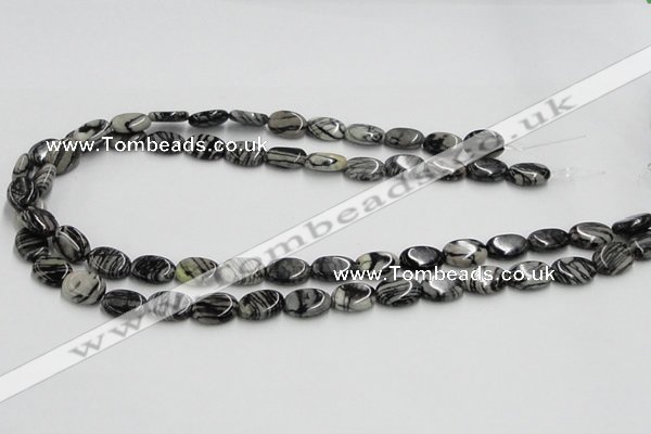 CTJ11 16 inches 10*14mm oval black water jasper beads wholesale