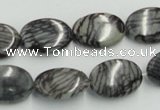 CTJ12 16 inches 13*18mm oval black water jasper beads wholesale