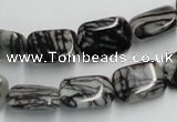 CTJ17 16 inches 12*16mm rectangle black water jasper beads wholesale