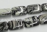 CTJ18 16 inches 13*18mm rectangle black water jasper beads wholesale