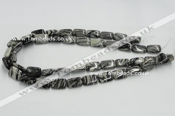 CTJ18 16 inches 13*18mm rectangle black water jasper beads wholesale