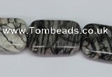 CTJ20 16 inches 20*30mm rectangle black water jasper beads wholesale