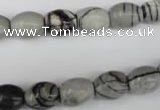 CTJ201 15.5 inches 8*10mm drum black water jasper beads wholesale