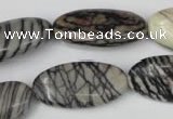 CTJ223 15.5 inches 15*30mm oval black water jasper beads wholesale