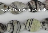 CTJ231 15.5 inches 15*20mm flat teardrop black water jasper beads