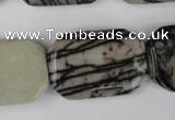 CTJ244 15.5 inches 20*30mm octagonal black water jasper beads