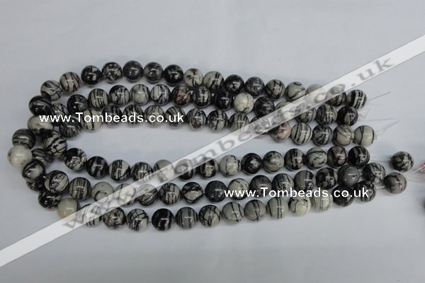 CTJ27 15.5 inches 12mm round black water jasper beads wholesale