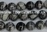 CTJ29 15.5 inches 16mm round black water jasper beads wholesale