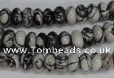 CTJ31 15.5 inches 5*10mm rondelle black water jasper beads wholesale