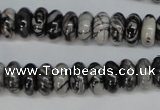 CTJ32 15.5 inches 6*12mm rondelle black water jasper beads wholesale