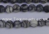 CTJ401 15.5 inches 6mm round matte black water jasper beads