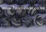 CTJ403 15.5 inches 10mm round matte black water jasper beads