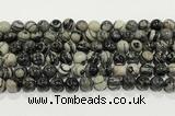 CTJ412 15.5 inches 8mm round black water jasper gemstone beads wholesale