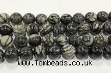 CTJ415 15.5 inches 14mm round black water jasper gemstone beads wholesale