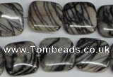 CTJ53 15.5 inches 18*18mm square black water jasper beads wholesale