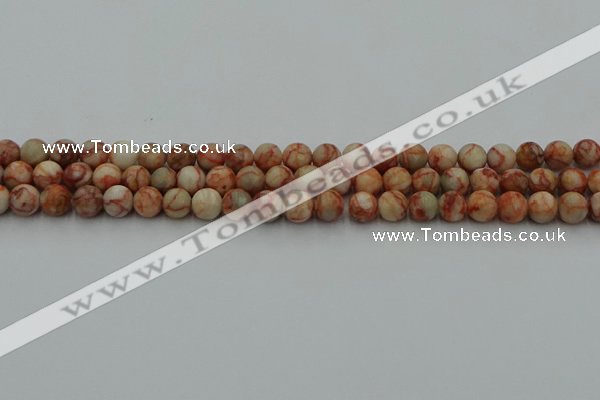 CTJ701 15.5 inches 6mm round red net jasper beads wholesale