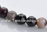 CTO02 multicolored 8mm  faceted round natural tourmaline beads