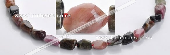 CTO08 15.5 inches 8*12mm freeform natural tourmaline beads