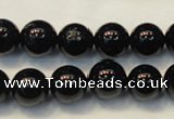 CTO104 15.5 inches 12mm round natural black tourmaline beads