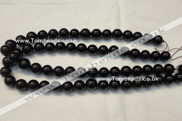 CTO104 15.5 inches 12mm round natural black tourmaline beads