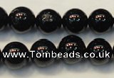 CTO105 15.5 inches 14mm round natural black tourmaline beads