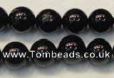 CTO105 15.5 inches 14mm round natural black tourmaline beads