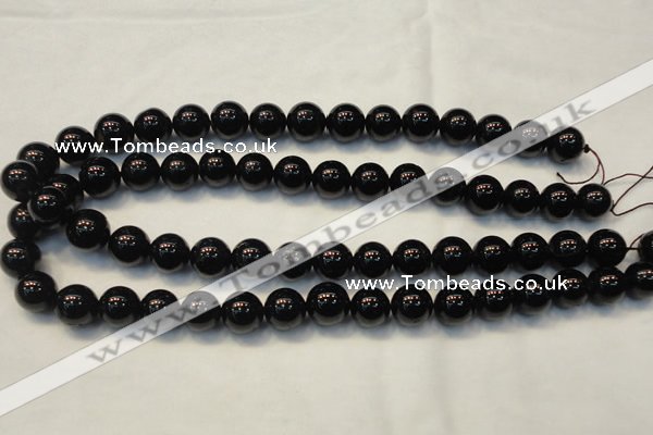 CTO105 15.5 inches 14mm round natural black tourmaline beads