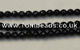 CTO106 15.5 inches 5mm faceted round natural black tourmaline beads